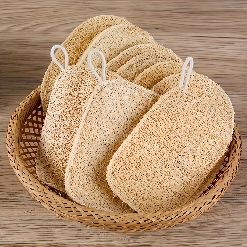 Bamboo Fiber Trunk - 6pcs Natural Loofah Exfoliating Sponges -