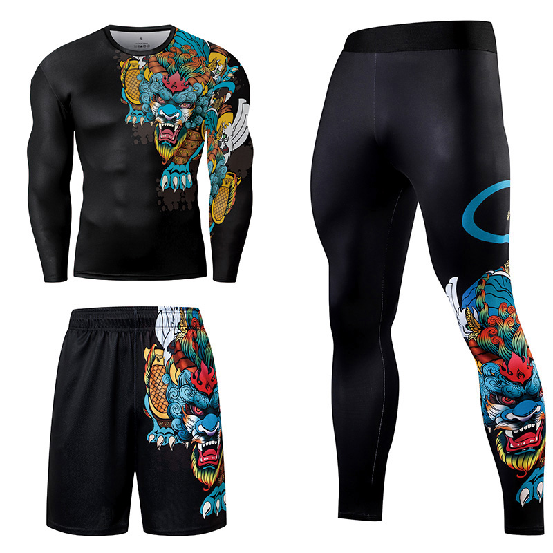 2/3PCS Men Jiu jitsu Tracksuit - Compression Long Pant recensione e prezzo