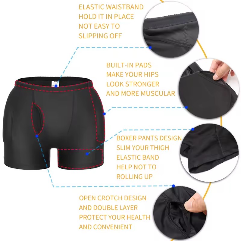 Men Padded Hip Enhancer Booty  - Boxer Brief Pack Cotton recensione e prezzo