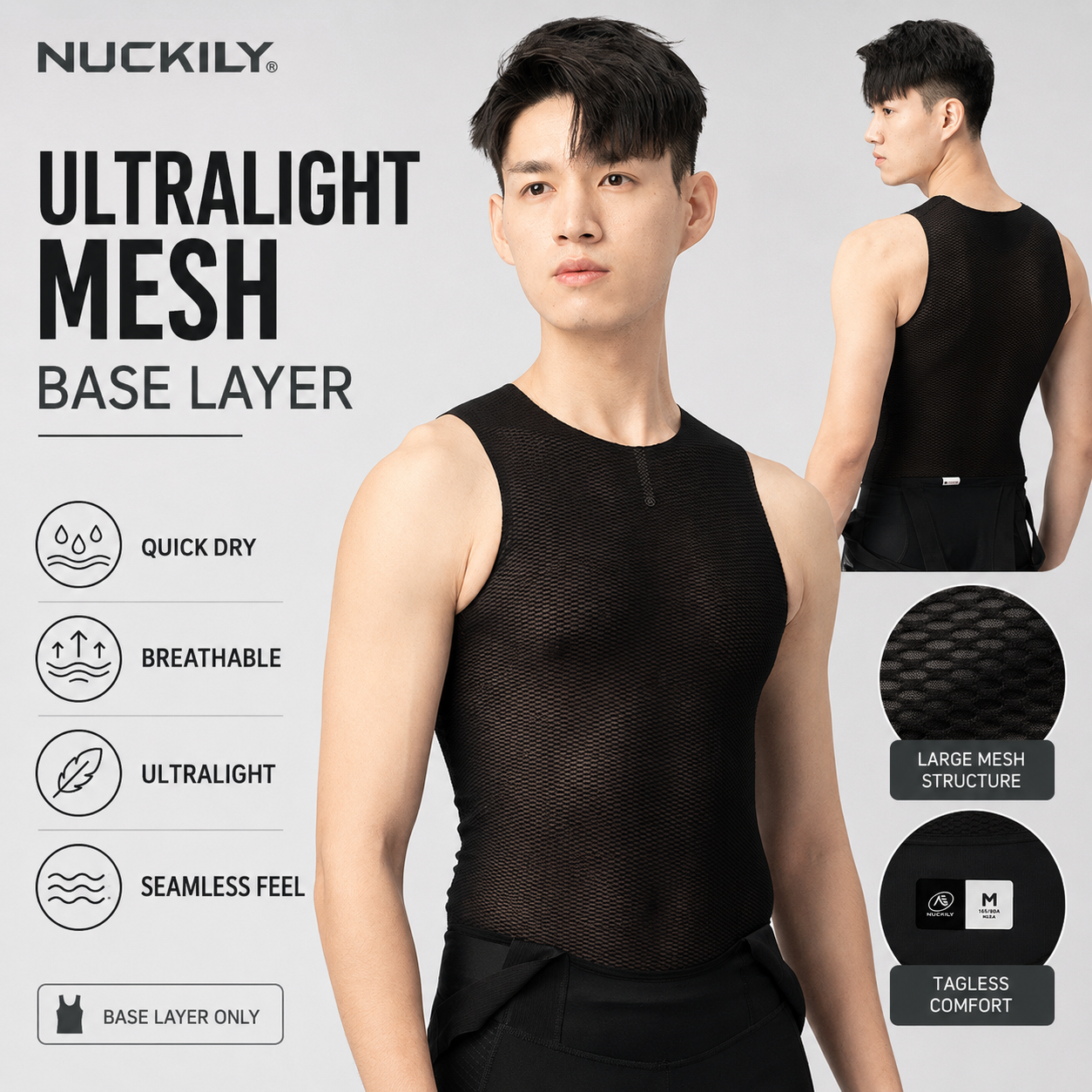 NUCKILY Men Cycling Base Layer - Sleeveless Undershirt recensione e prezzo