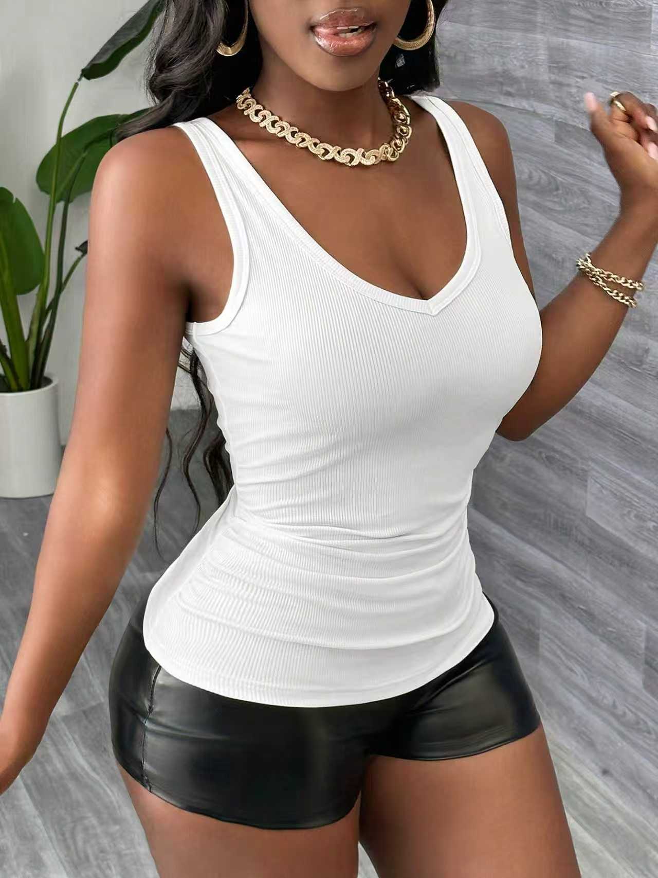 Plus Size 3 Piece V Neck Ribbe - Tank Top Ribbed recensione e prezzo