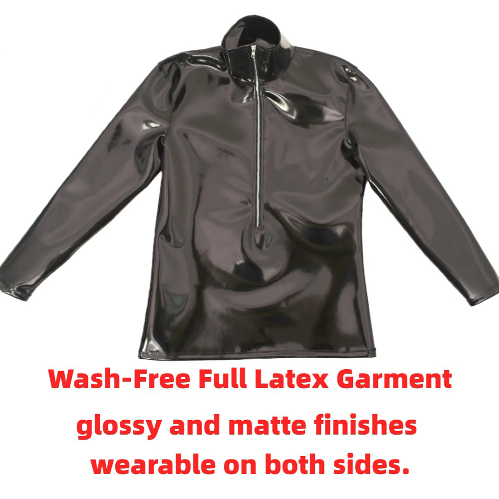 Sexy Men PVC Glossy Shiny Long - T Shirt Tight Fit recensione e prezzo