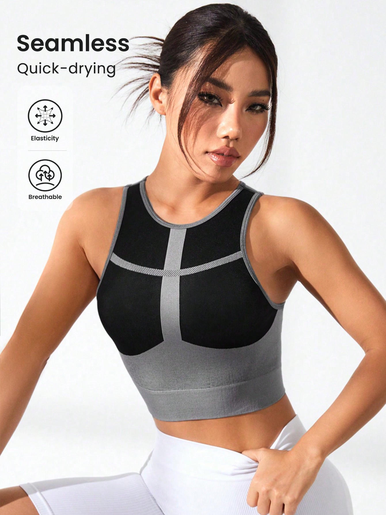 Women Color Block Cross Line R - Tank Top Ribbed recensione e prezzo