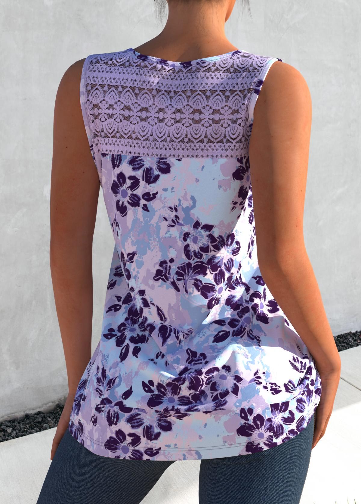 Plus Size Cross Strap Floral P - Suspender Tank Top recensione e prezzo