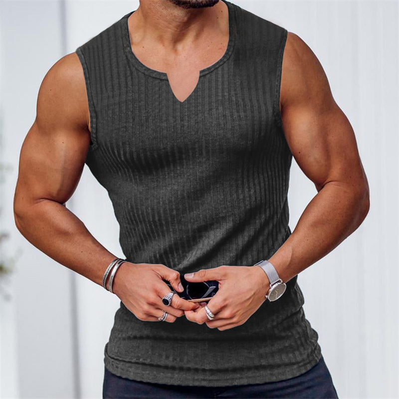 2024 Summer new men V-neck Ves - Undershirt Crew Neck recensione e prezzo