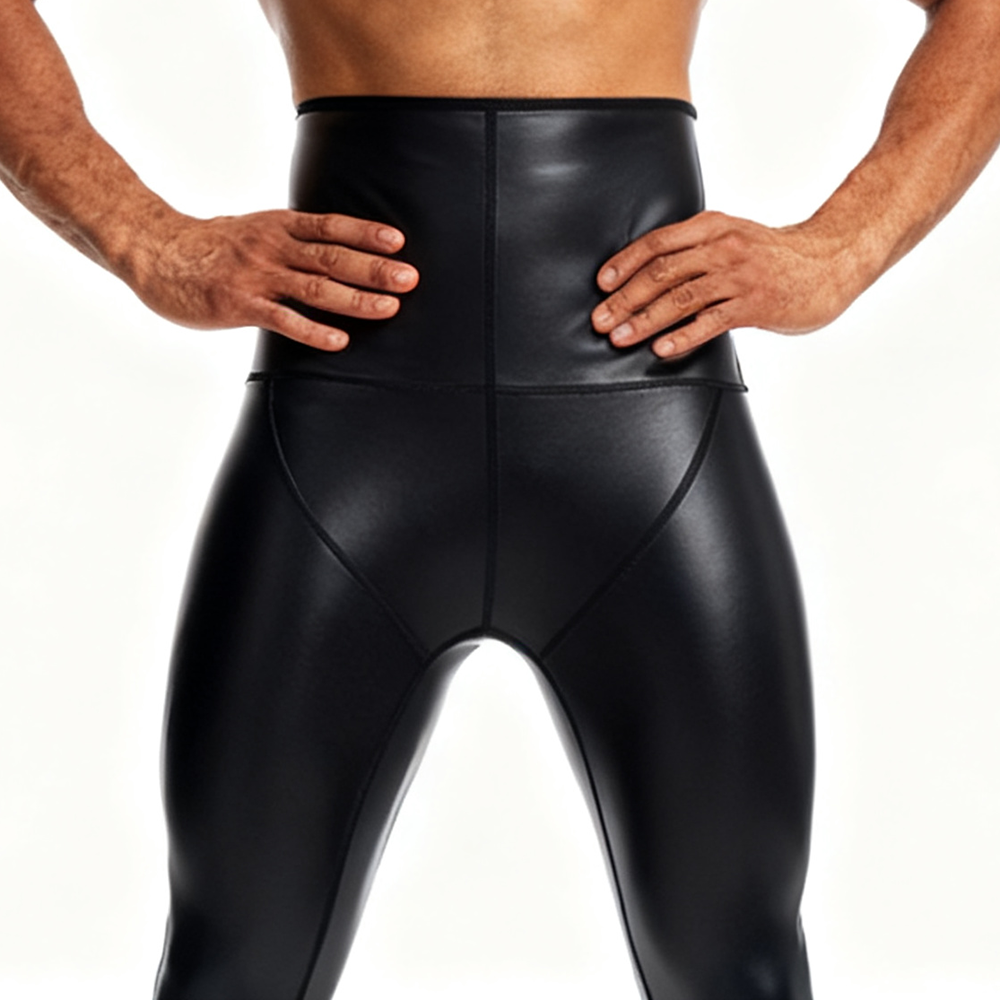 Sexy Men PU Leather Long Pants - Compression Long Pant recensione e prezzo