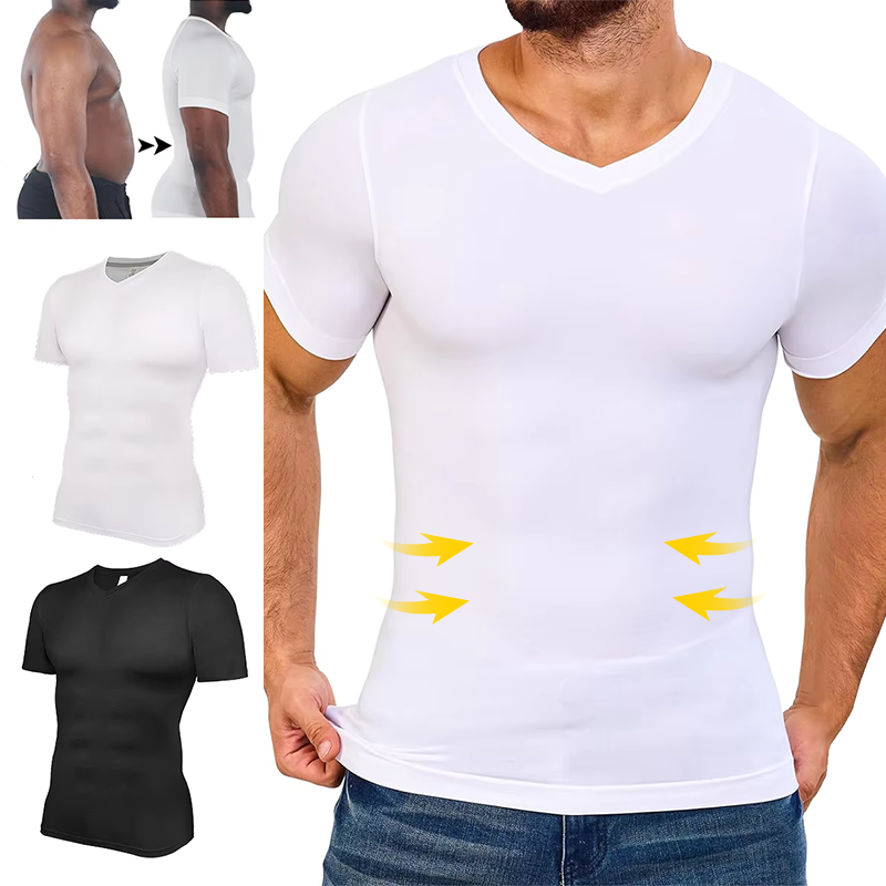 Men V Neck Compression Shirts  - Undershirt Crew Neck recensione e prezzo