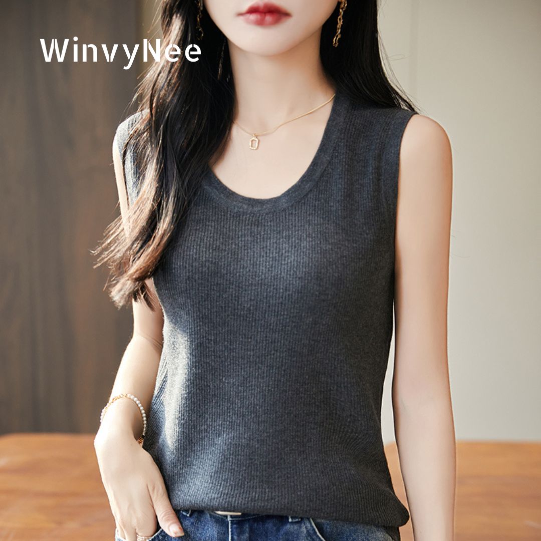 WinvyNee Women Deep Crew Neck  - Tank Top Ribbed recensione e prezzo